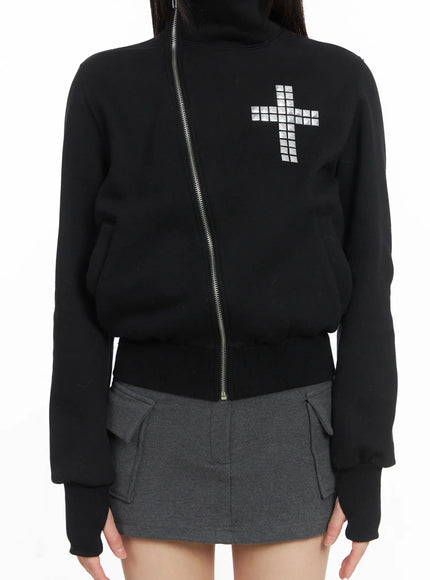 cross-stud-zip-up-jacket-cj501