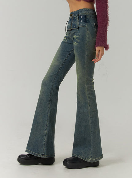 low-waist-buckle-flared-denim-jeans-cj419