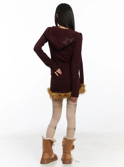 faux-fur-trim-mini-skirt-cd518