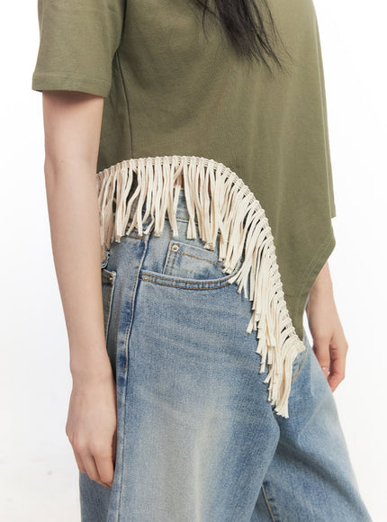 Fringe-Hem Asymmetric Top CF513