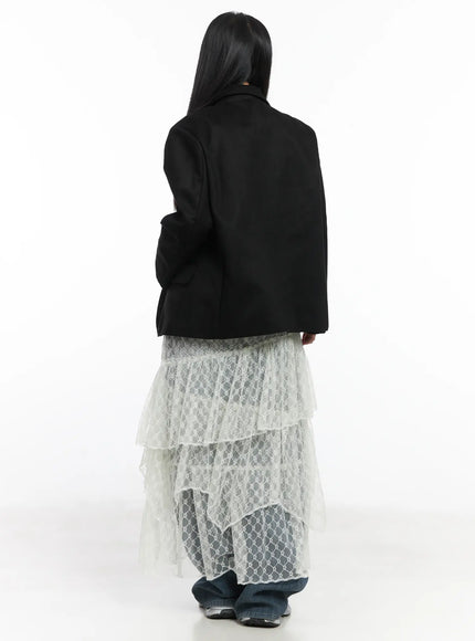 Lace Sheer Maxi Skirt CD529