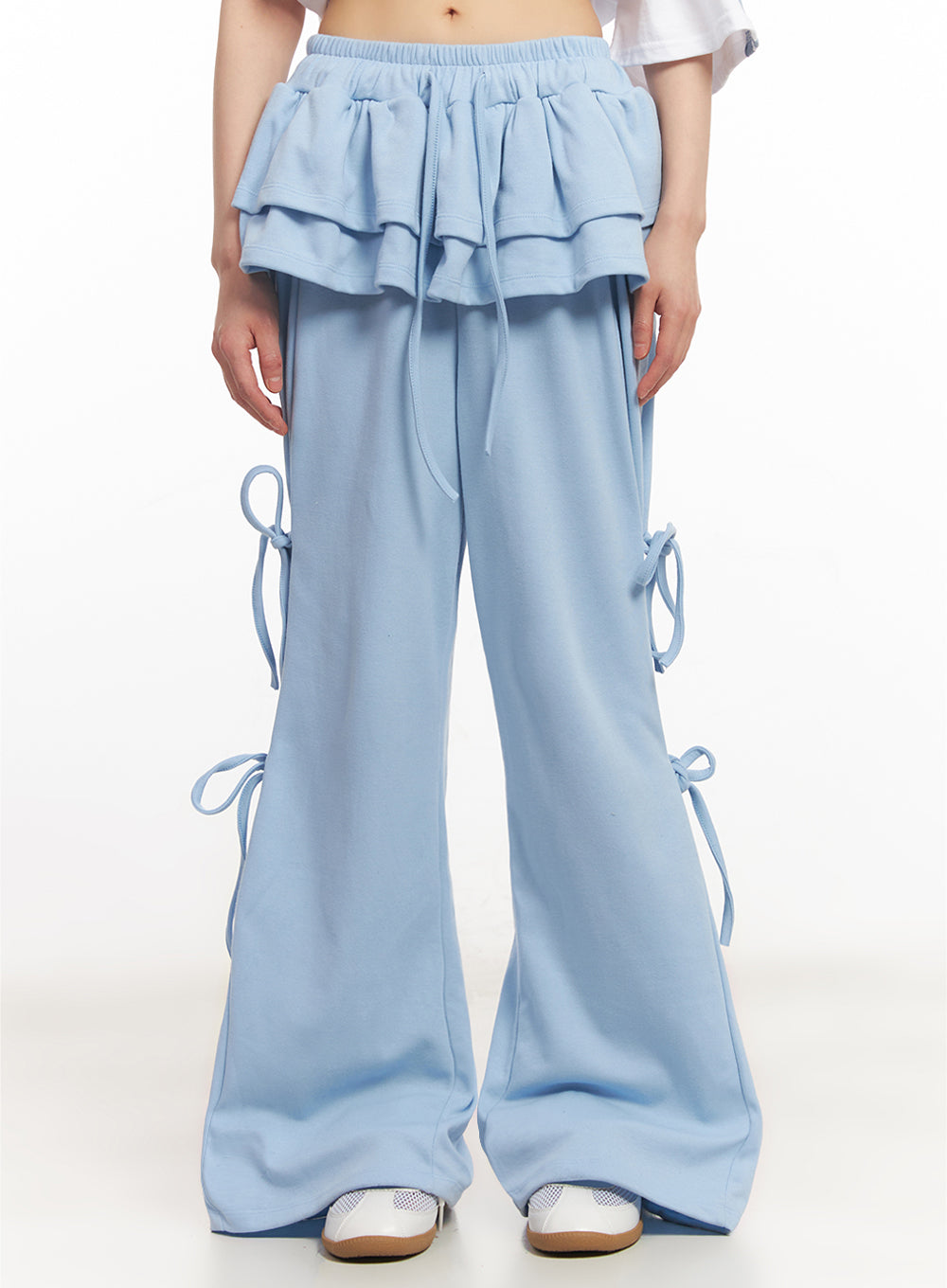 frill-skirt-layered-ribbon-sweatpants-iy502