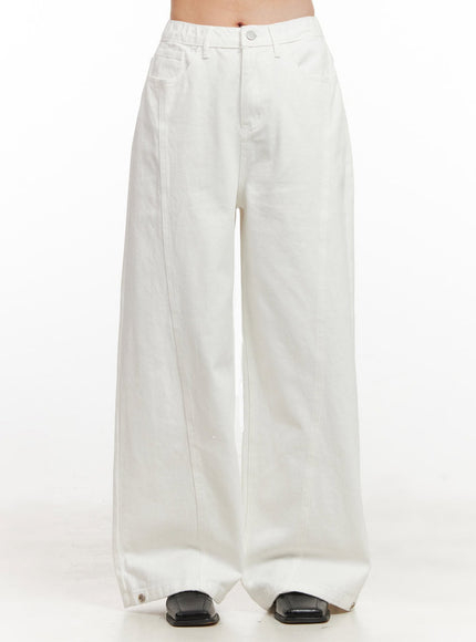 Classic Wide-Leg Cotton Pants IJ530