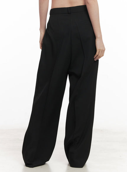Pintuck Wide-Fit Slacks Pants CM511