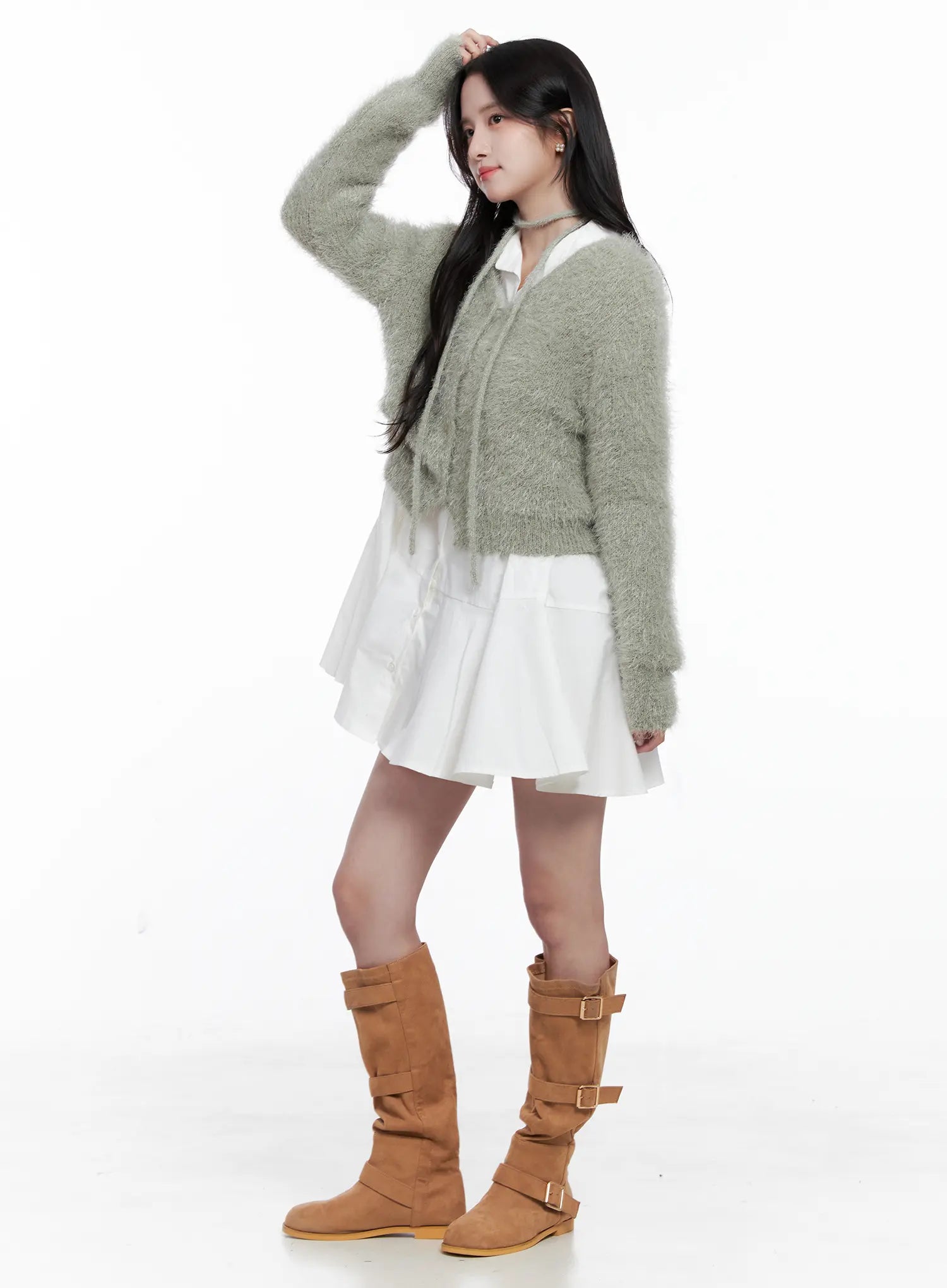 fluffy-knit-cardigan-scarf-set-cs519