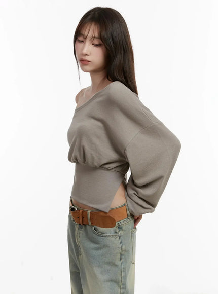 Off-Shoulder Knit Sweatshirt IJ521