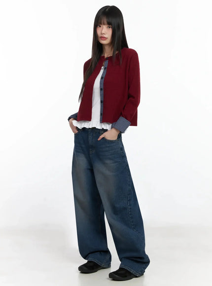 checkered-accent-fleece-cardigan-f517