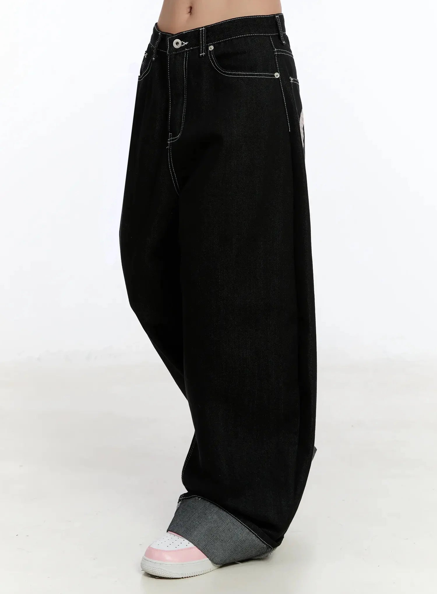 kacey-plaid-stitched-back-pocket-baggy-jeans-im513