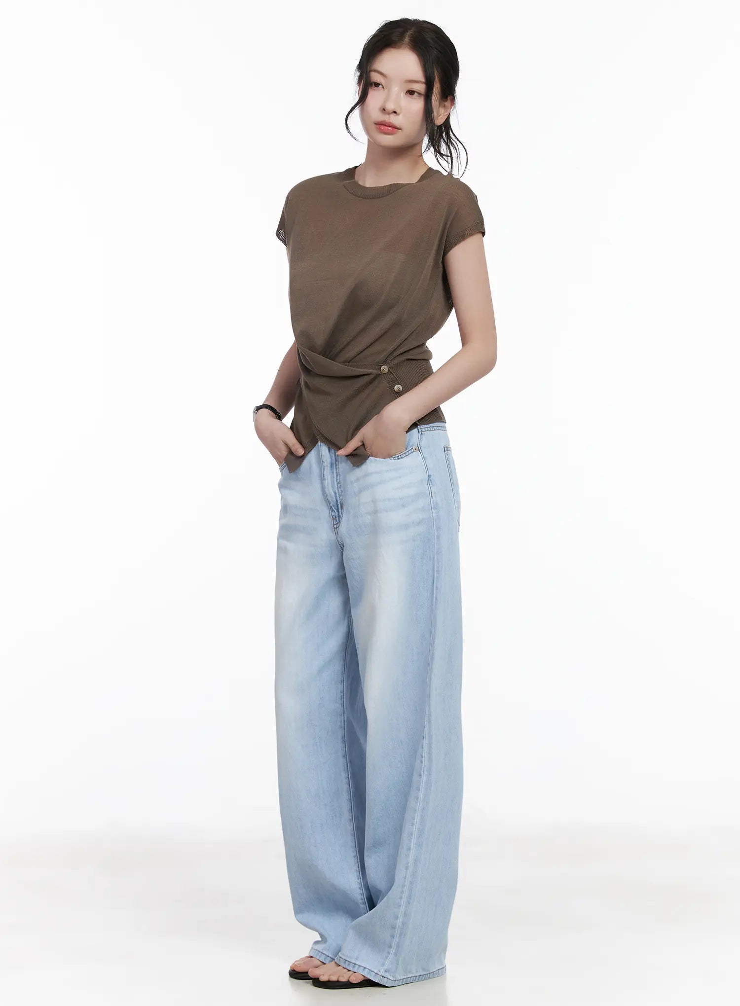 chic-draped-short-sleeve-knit-top-ca510