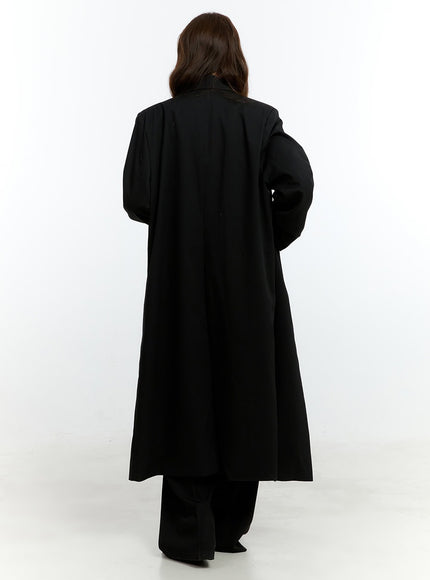 Oversized Buttoned Trench Coat CF504