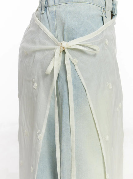 Sheer Latered Midi Skirt CJ512