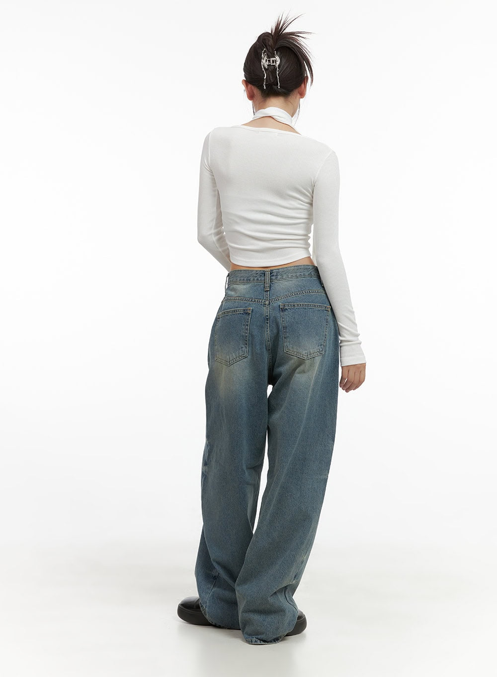 buttoned-long-sleeve-cardigan-thin-scarf-set-cs405