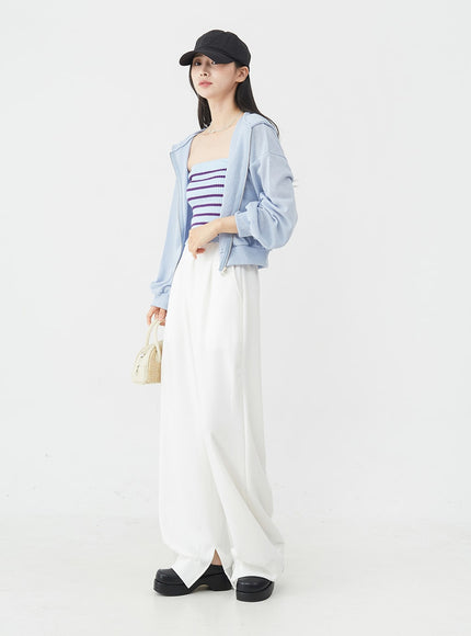 Colorful Slit Sweat Pants OU6