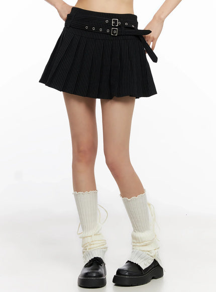 double-belt-pleated-mini-skirt-in503