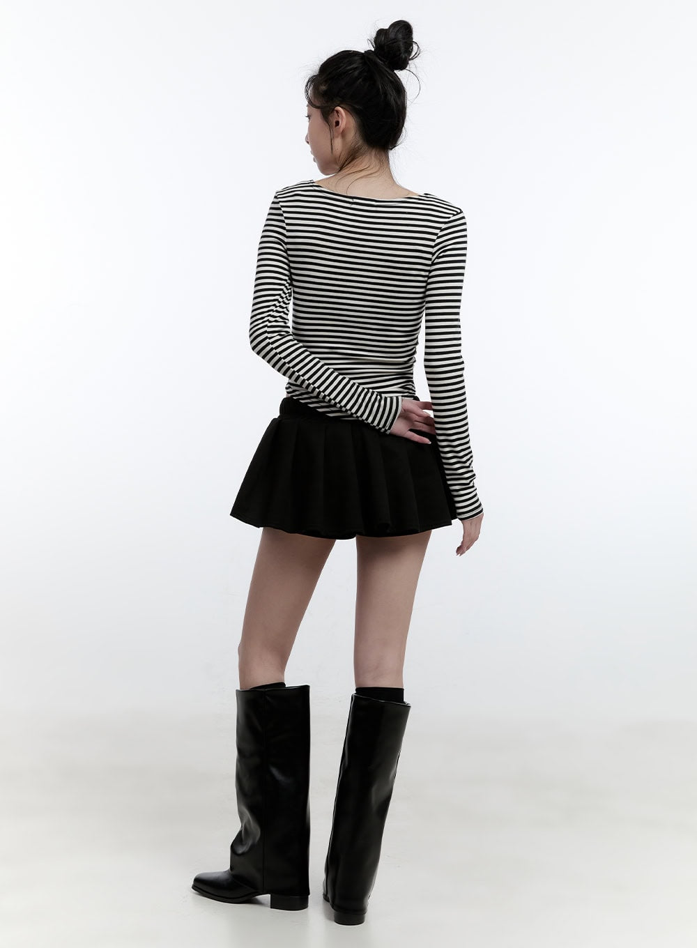 Adjustable Pleated Mini Skirt CJ522