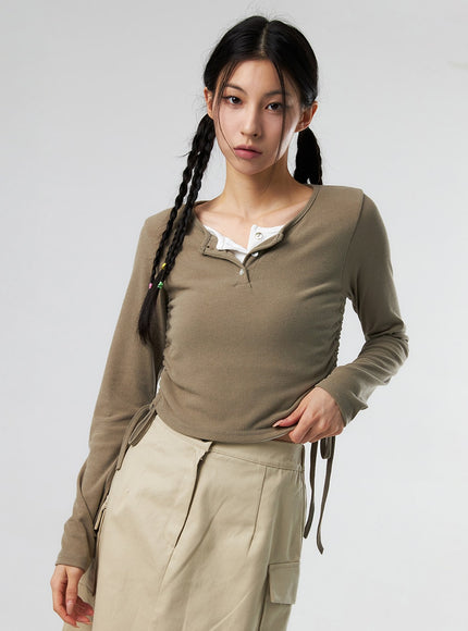 ruched-long-sleeve-top-is327