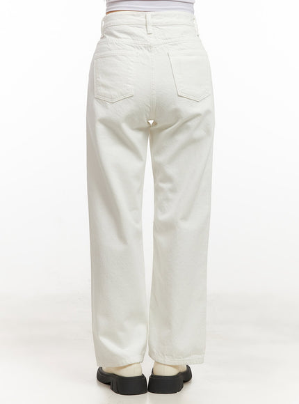 Fleece-Lined Cotton Straight-Leg Trousers CJ515