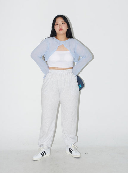 Plus Cotton Banded Sweat Pants IJ30