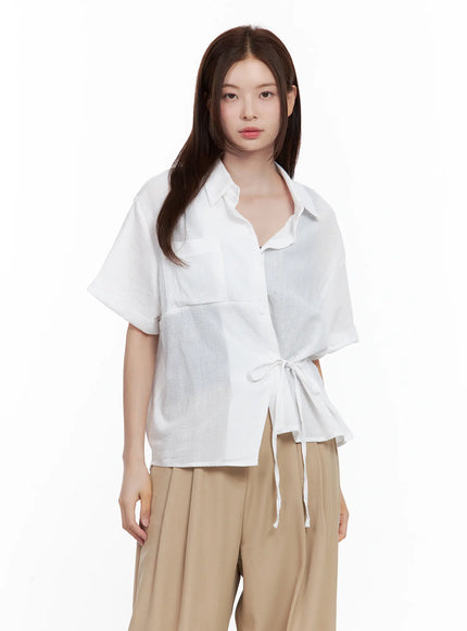 side-tie-collared-blouse