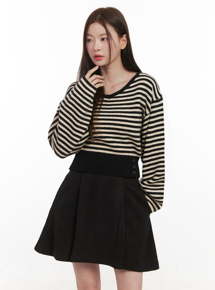 stripe-oversized-v-neck-sweater-if505