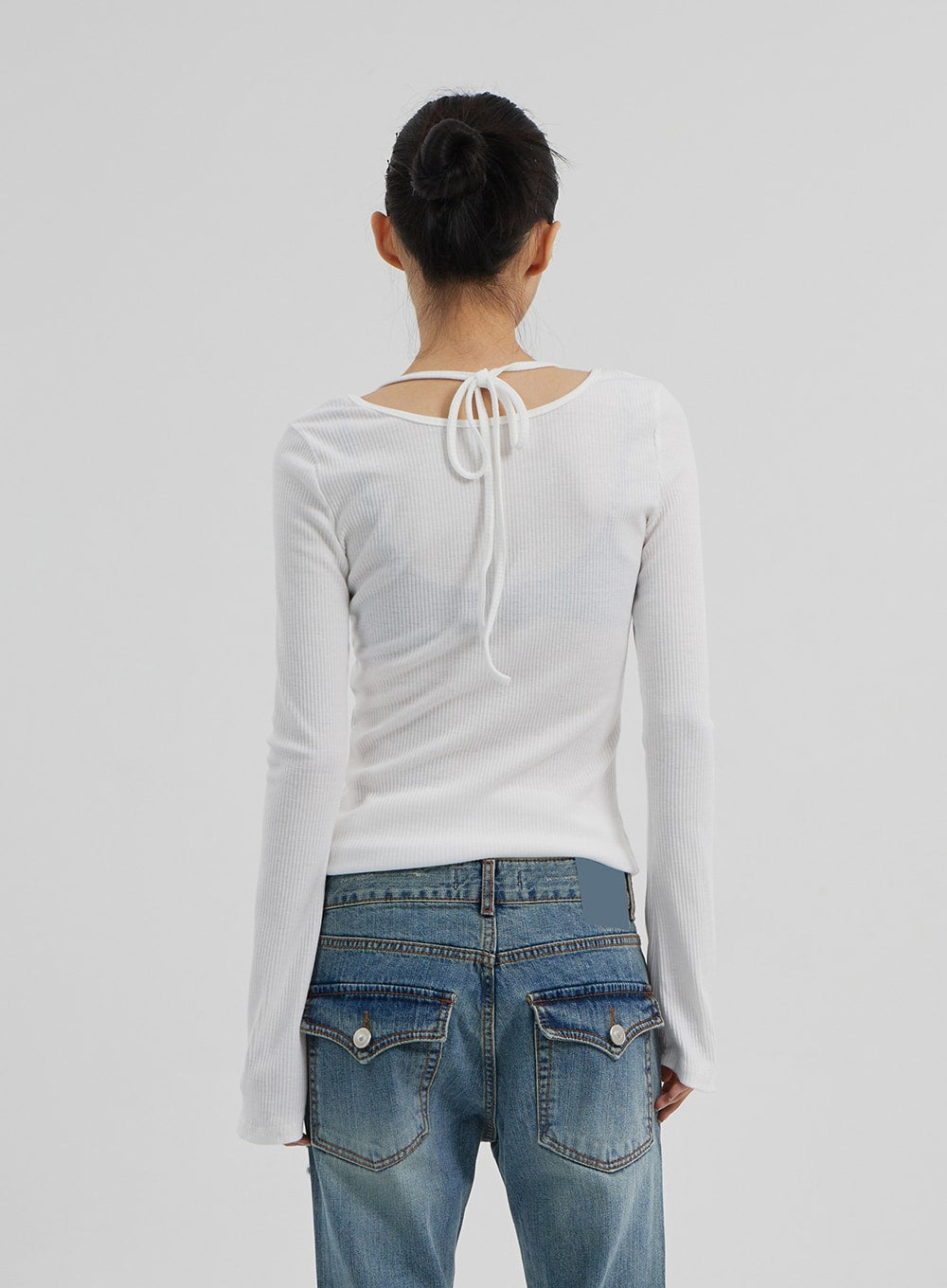 Graphic Ribbed Knit Top CF309