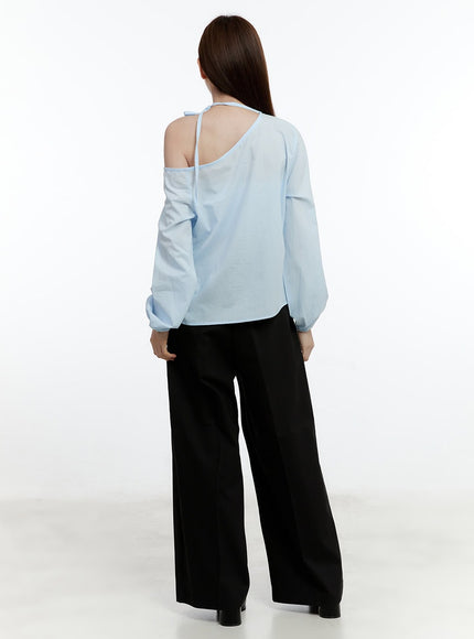 Pintuck Wide-Fit Slacks CM521
