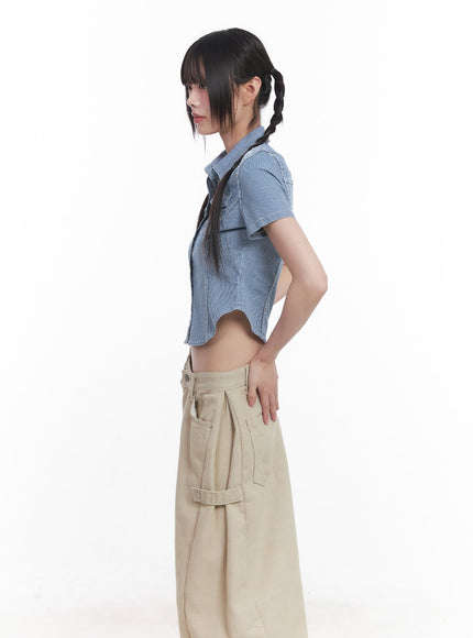 striped-half-sleeve-denim-shirt-cu506