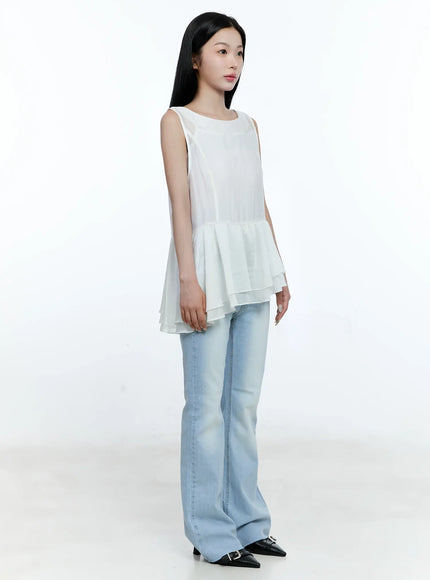 asymmetric-ruffle-sleeveless-blouse-cg513