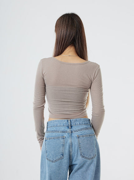 Two Tone Zip-Up Cropped Top CG31