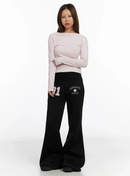 Graphic Bootcut Pants IN528