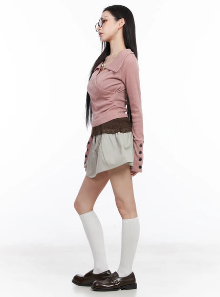 shirred-flared-mini-skirt-cm518