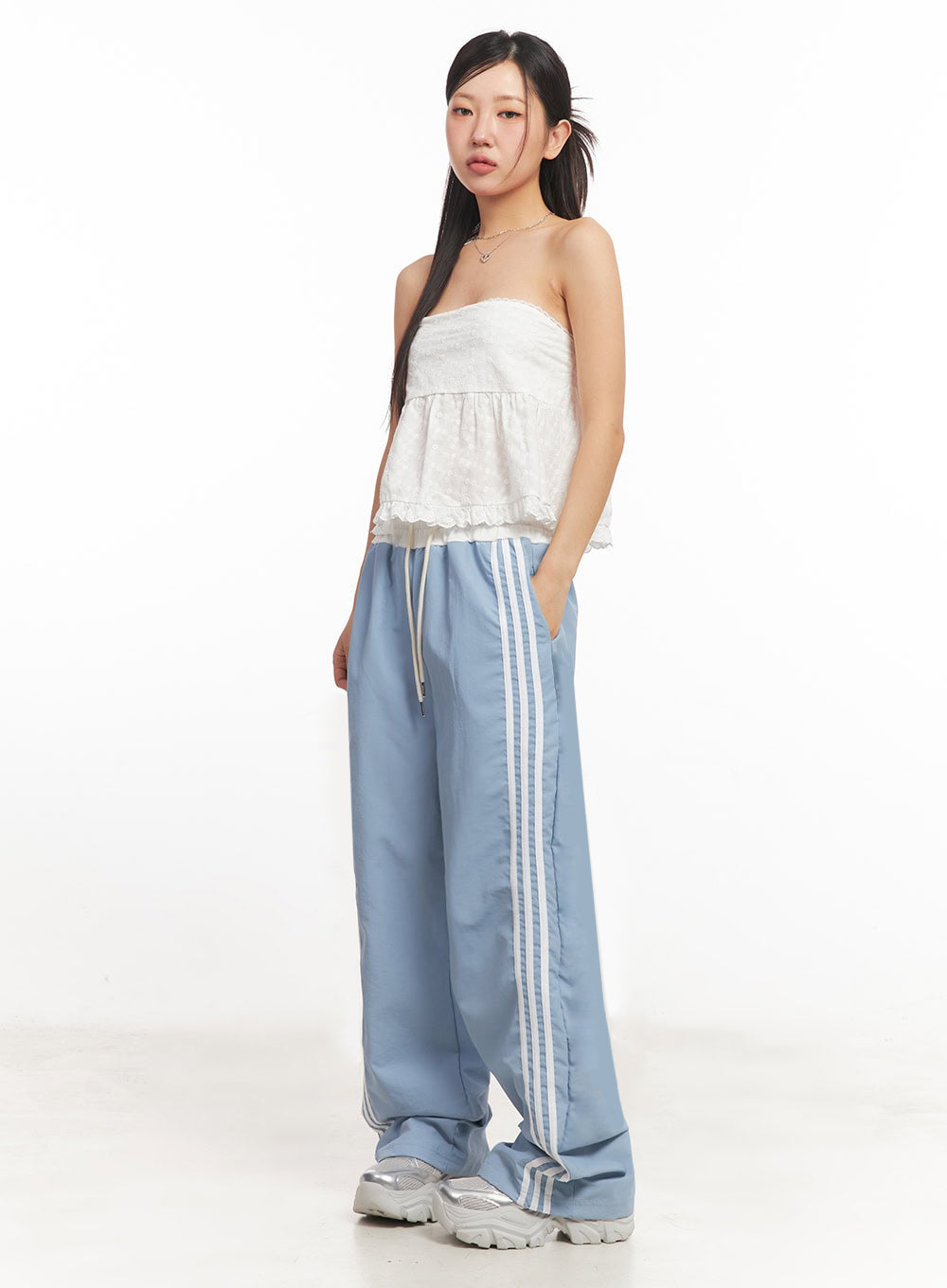 Striped Nylon Track Pants IA525