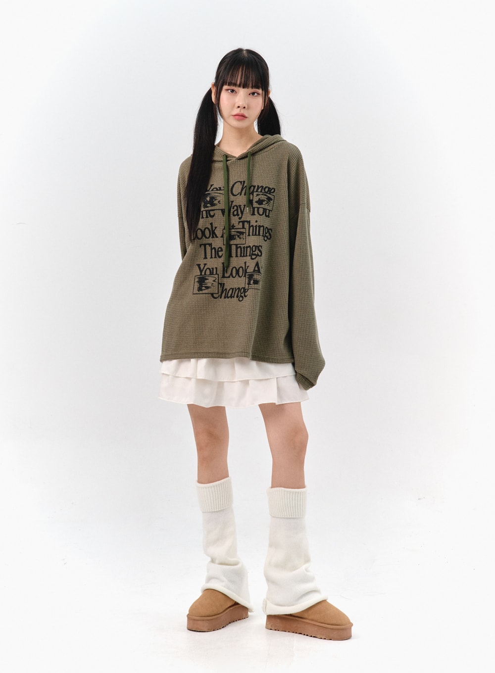 Tiered Elastic Band Mini Skirt IS322 Korean Women's Fashion