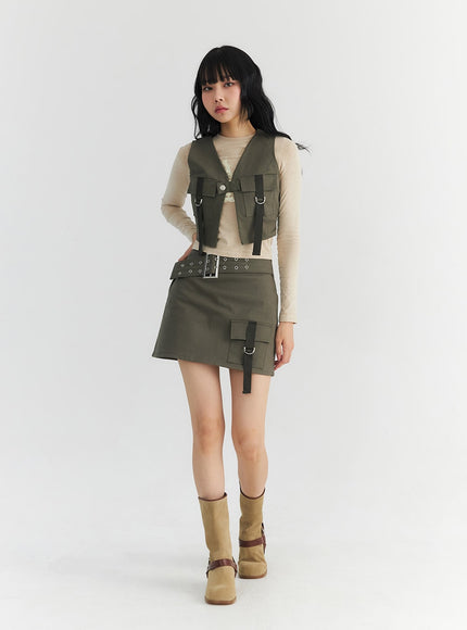 buckle-waist-strap-pocket-mini-skirt-co327