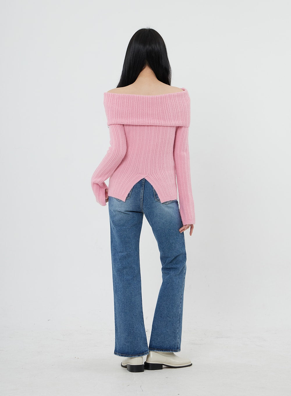 Off-Shoulder Stripe Knit Top OD22