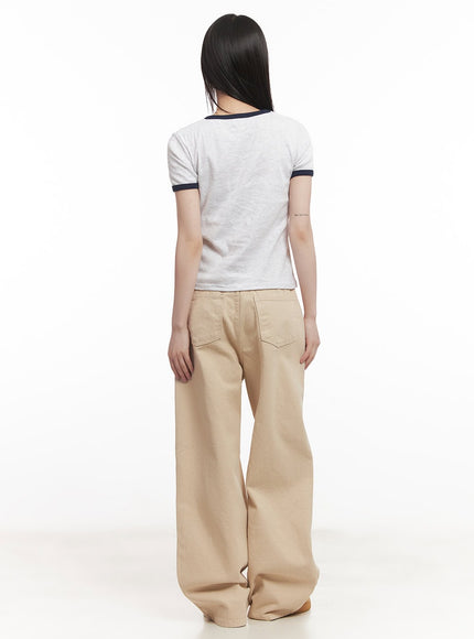 Wide-Fit Solid Cotton Trousers CM520