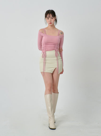 Side Slit Mini Skirt IJ304