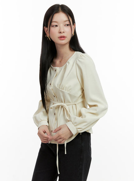 puff-sleeve-buttoned-blouse-on408