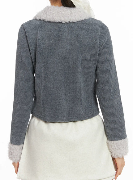 faux-fur-trim-knit-cardigan-cj506