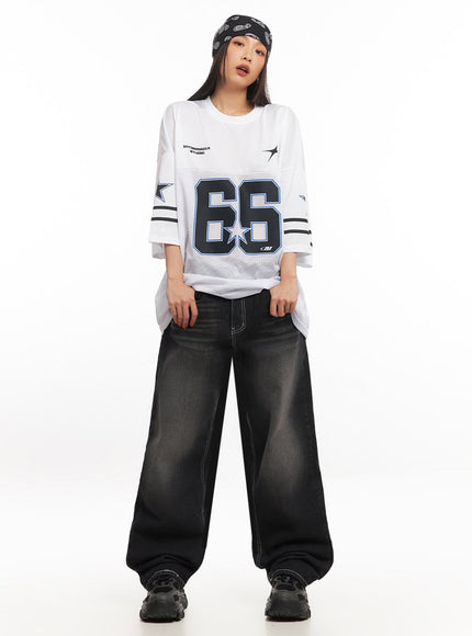 Oversized Mesh Graphic Tee IA504