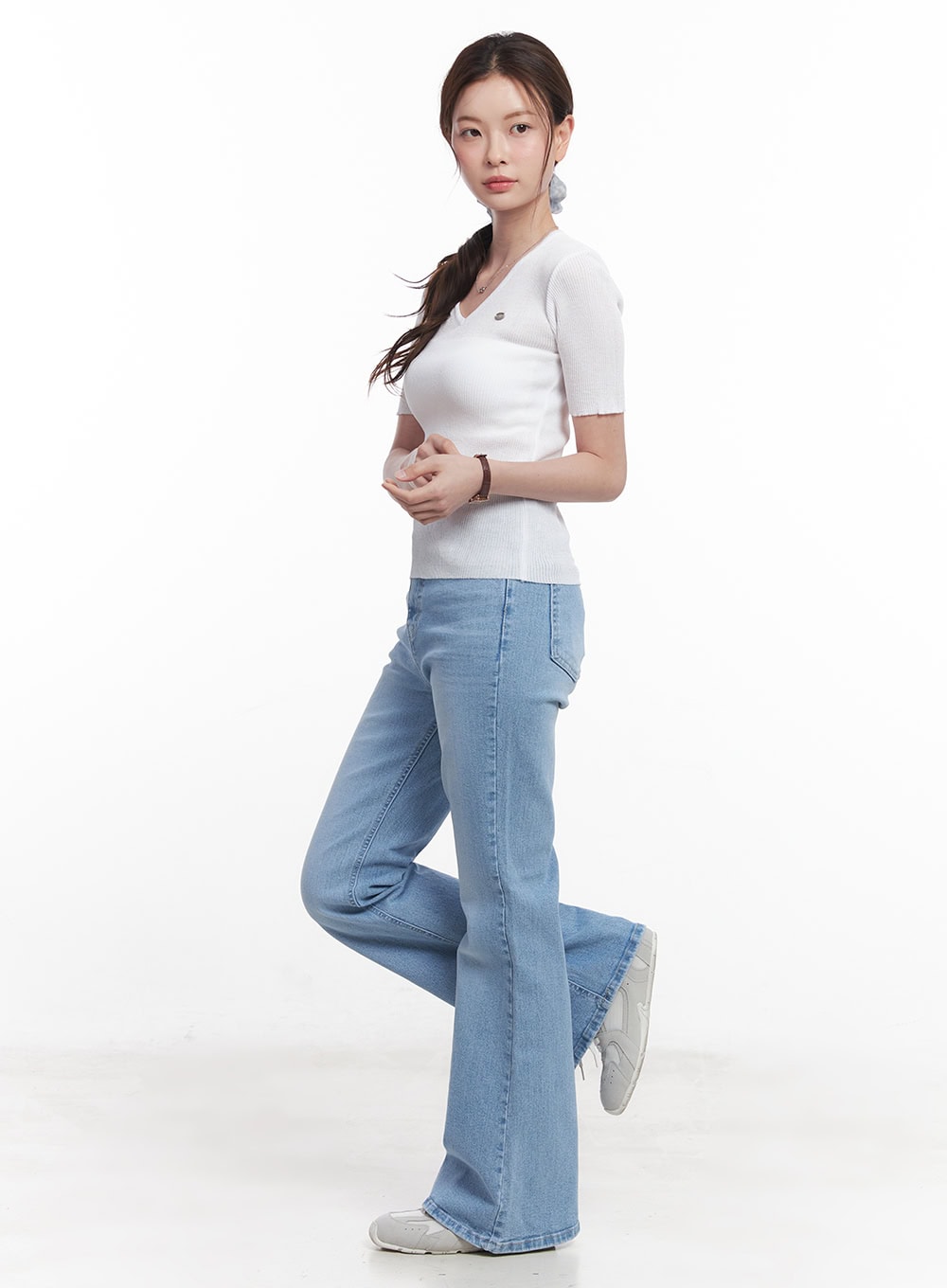 sheer-v-neck-linen-short-sleeve-sweater-cy519