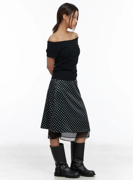 layered-polka-dot-satin-midi-skirt-cm520