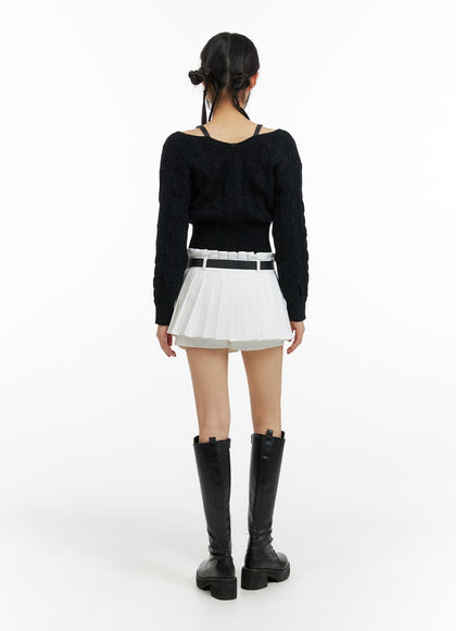 mid-waist-pleated-mini-skirt-with-belt-cf420