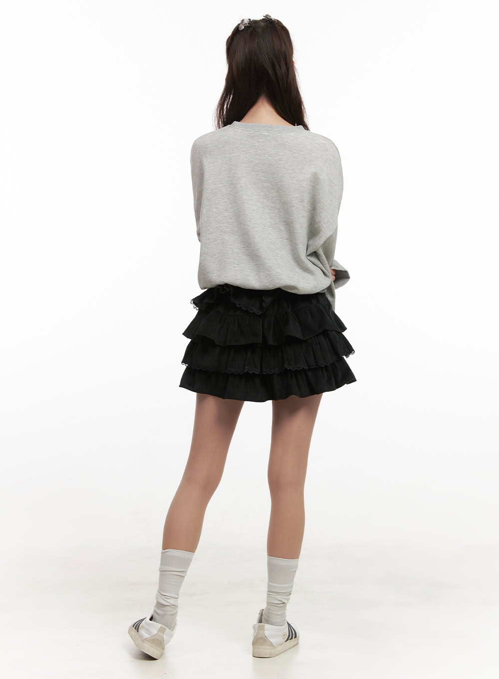 Layered-Ruffle Mini Skirt CJ514