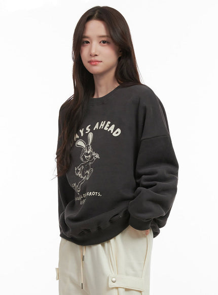 Casual Graphic Sweatshirt IJ510