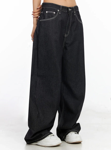 Arlet Wide-Leg Black Jeans CA513