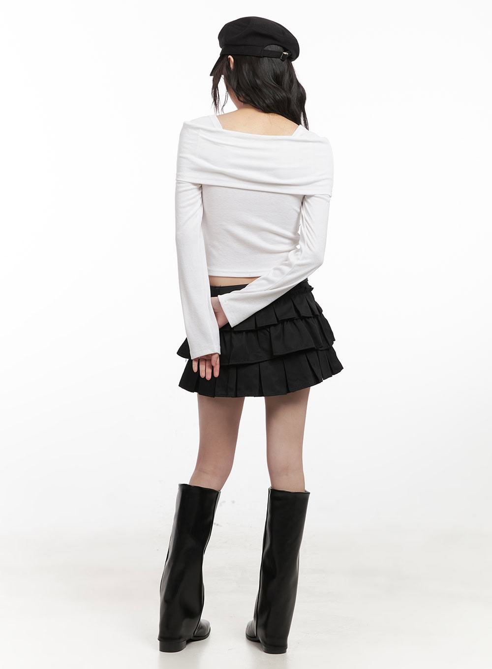 Ruffle Pleated Mini Skirt CJ523