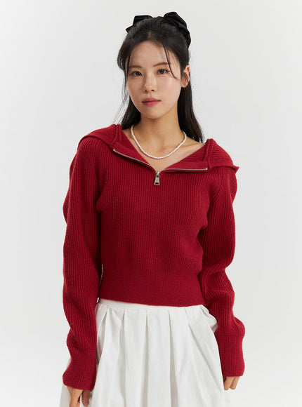 long-sleeve-solid-zipper-pocket-knit-hoodie-od320