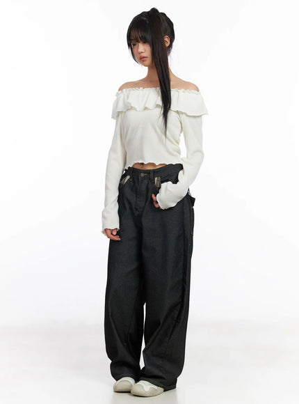 nora-plaid-accent-wide-leg-jeans-cf506-1