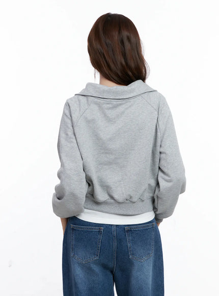 collar-solid-half-zip-sweatshirt-cg520